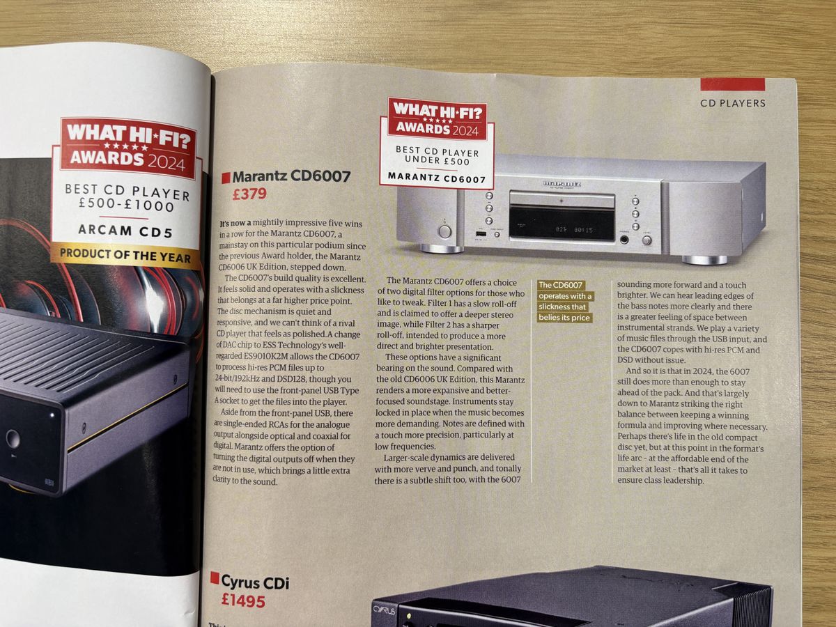 Marantz CD players in What Hi-Fi? magazines