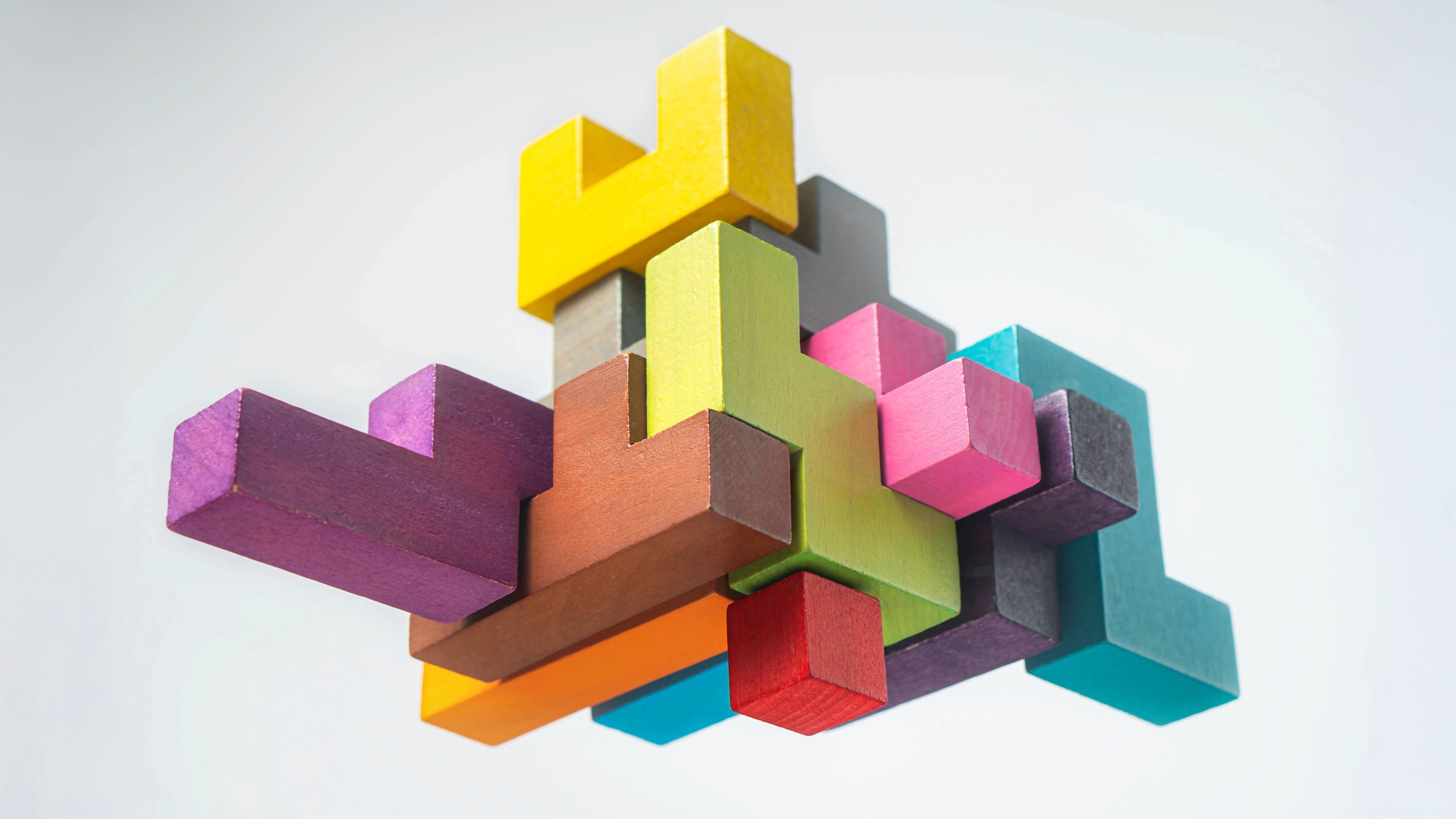 Colorful wooden building blocks