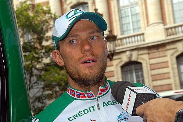 Thor Hushovd (Credit Agricole) clearly forgot to pack a razor.