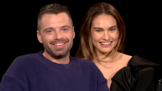Sebastian Stan and Lily James in an interview with CinemaBlend.