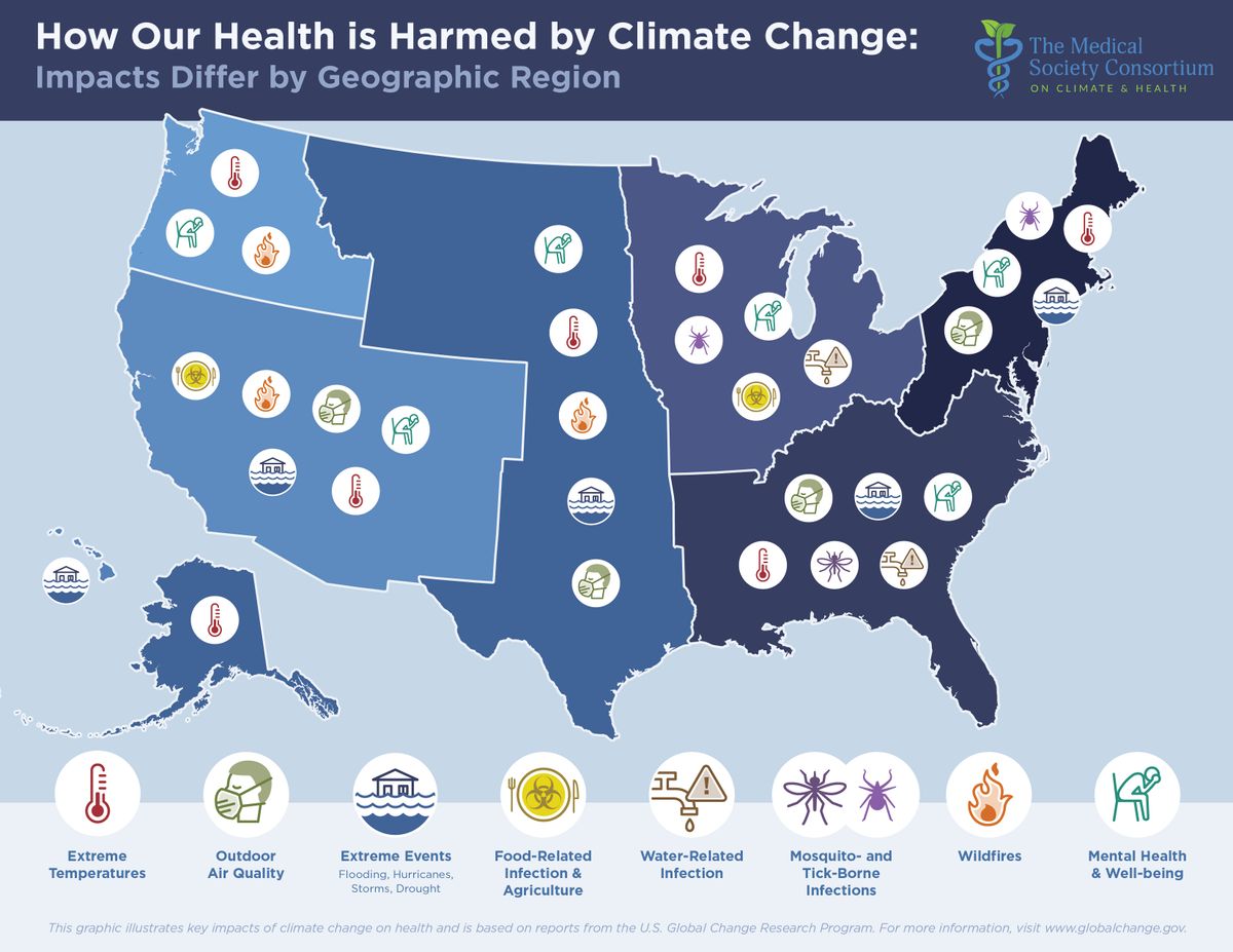 Map Shows How Climate Change Will Affect Health Across US | Live Science