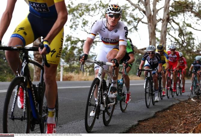 Andre Greipel (Lotto Belisol) in action at the Tour Down Under.