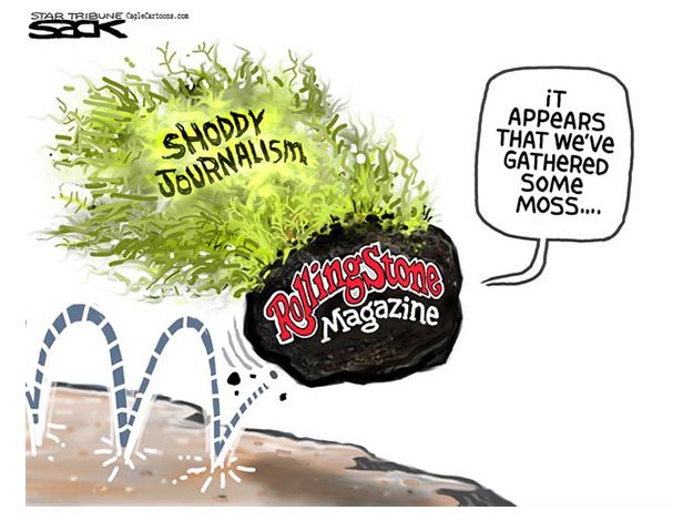 Editorial cartoon Rolling Stone journalism