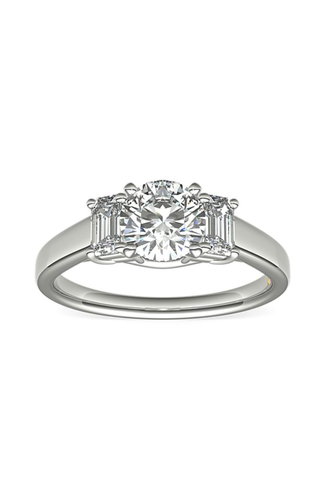 Blue Nile ZAC ZAC POSEN Three-Stone Emerald-Cut Diamond Engagement Ring In Platinum (1/3 Ct Tw.)
