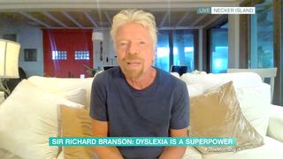 Screenshot from a This Morning interview featuring Sir Richard Branson.
