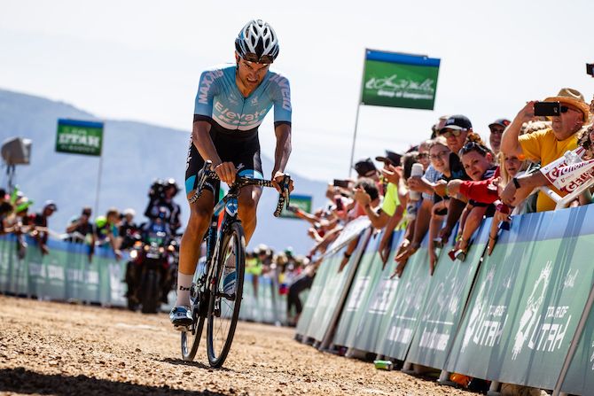 James Piccoli (Elevate-KHS) comes to the line for second place on stage 2 of the 2019 Tour of Utah