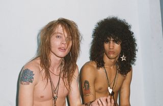 Axl and Slash at Los Angeles' Stardust Ballroom on June 28, 1985