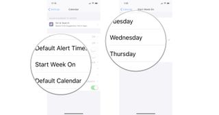 Tap Start Week on, then select a day of the week