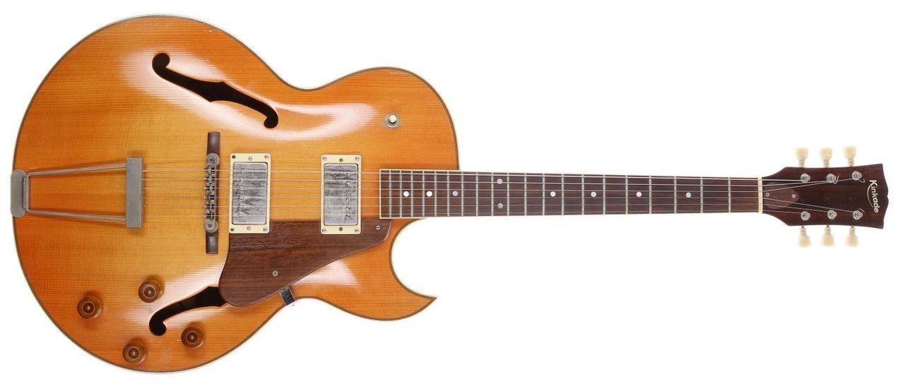 Angelo Bruschini's studio used 1989 Johnny Kinkade Custom Made Montpelier semi-hollow body electric guitar, made in Bristol, UK
