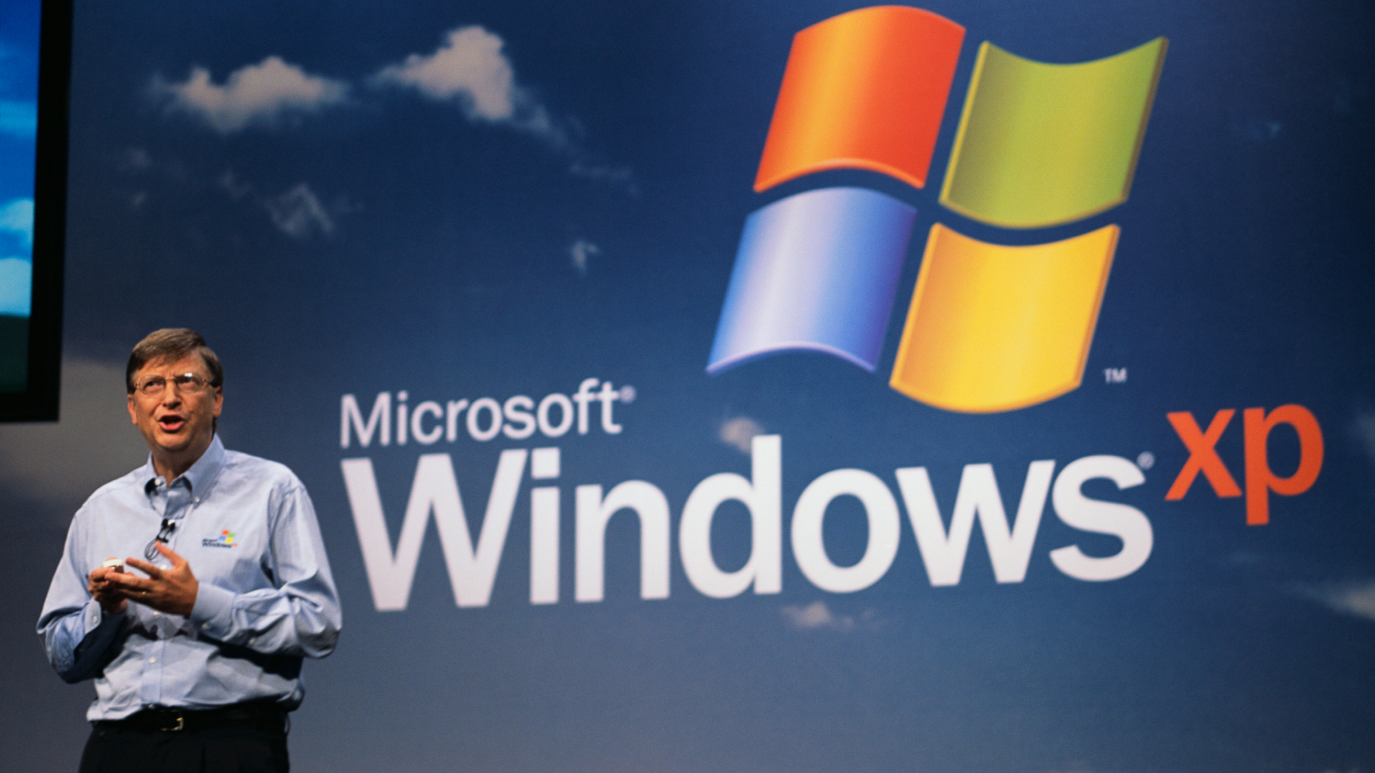 Windows XP launch bill gates