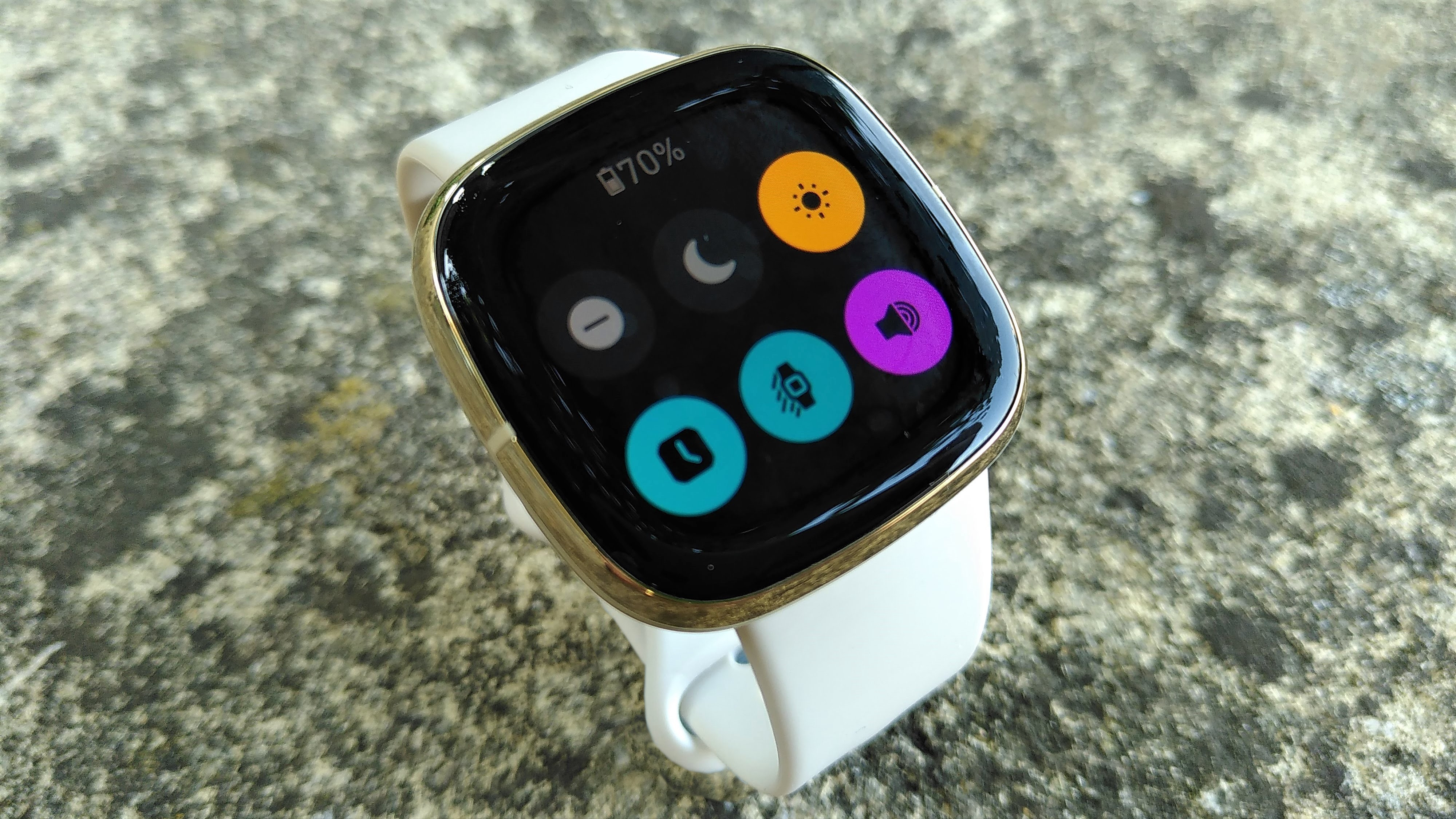Fitbit Sense watch showing options menu
