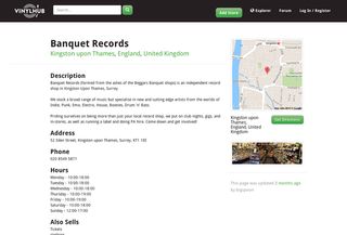 The VinylHub store page of one of our nearest record shops
