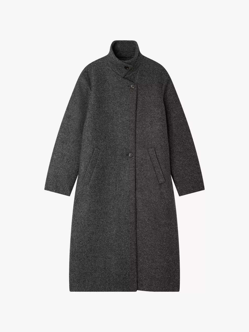 Germain High-Neck Wool-Blend Coat - 6