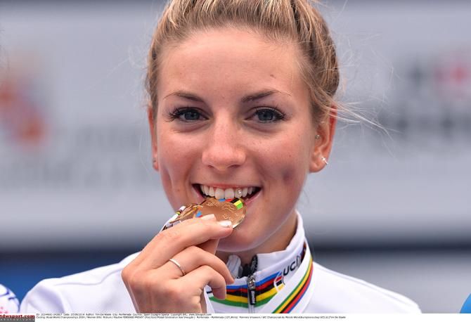 Pauline Ferrand-Prevot (France) on the podium