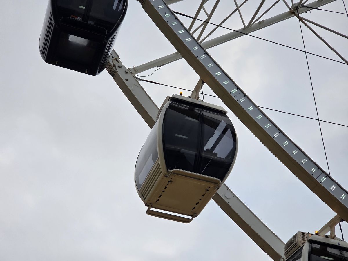 A Ferris wheel gondola