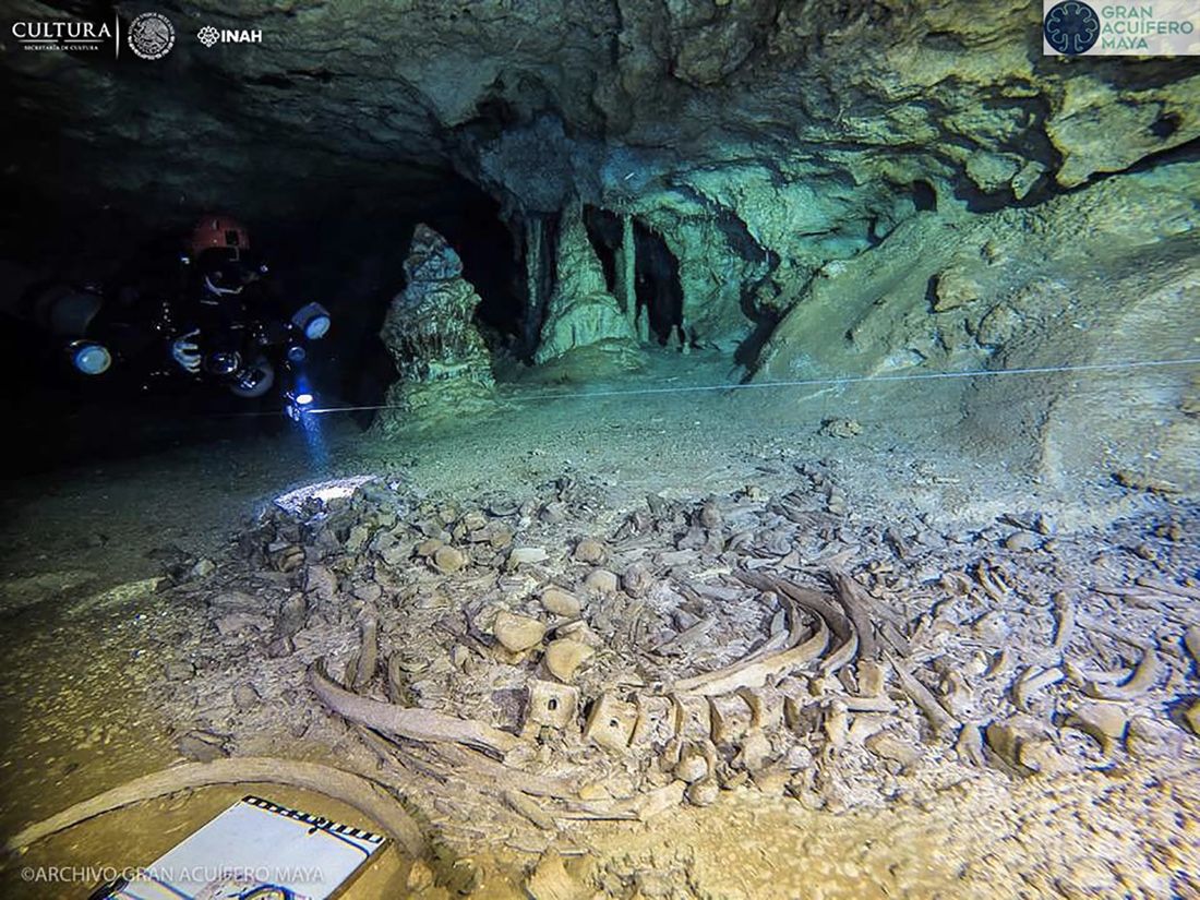 Inside the world&#039;s longest underwater cave system, archaeologists have found a time capsule that stretches back to the last ice age. They found 200 spots with archaeological remains, including Maya altars, ancient human bones and the fossils of extinct an