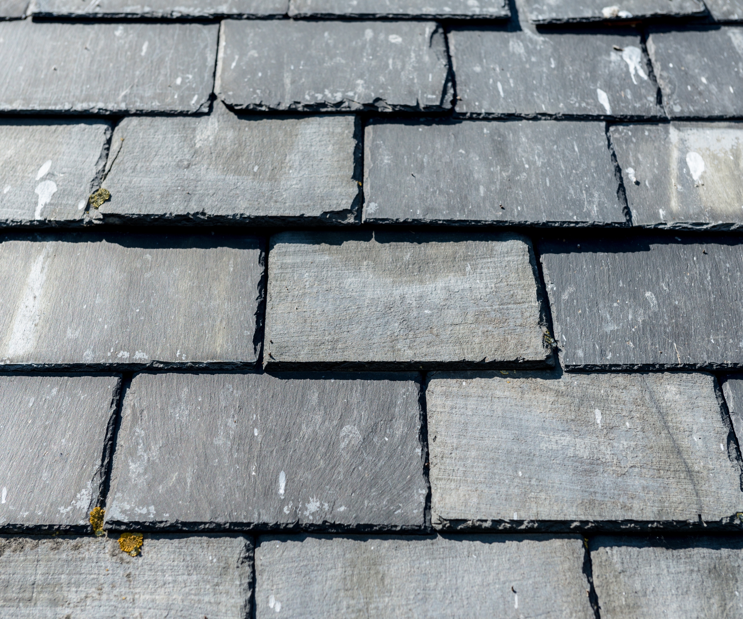 Slate roofing close-up on a sunny day.