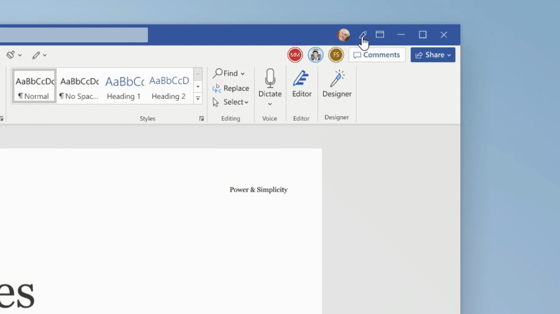 Office 365 layout gif