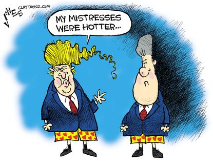 Political cartoon U.S. Donald Trump Bubba Mistresses