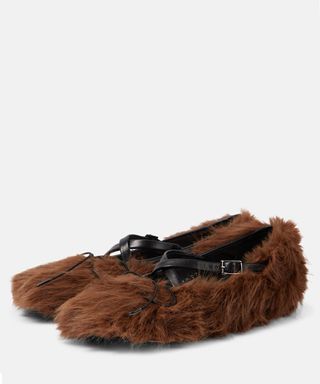 Simone Rocha Faux Fur Ballet Flats