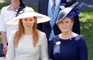 Princess Beatrice and Sarah, Duchess of York attend day 4 of Royal Ascot at Ascot Racecourse on June 22, 2018 in Ascot, England