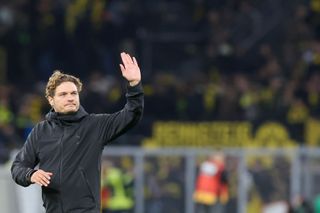 head coach Edin Terzic of Borussia Dortmund gestures after the DFB cup second round match between Borussia Dortmund and TSG Hoffenheim at Signal Iduna Park on November 1, 2023 in Dortmund, Germany. (Photo by Marco Steinbrenner/DeFodi Images via Getty Images)