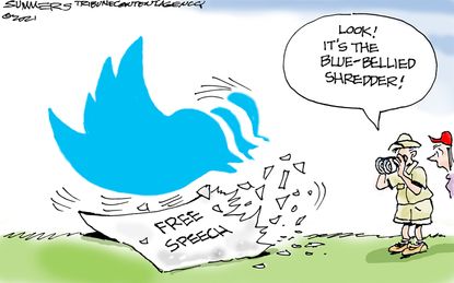 Editorial Cartoon U.S. twitter free speech