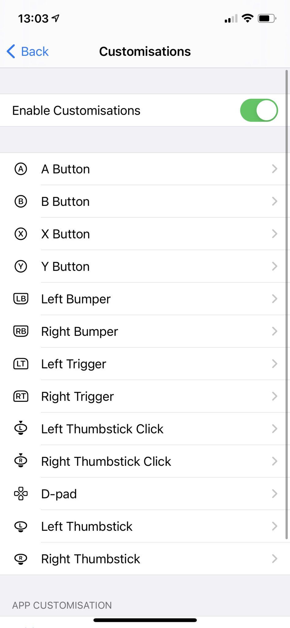 Custom Xbox Controls iOS