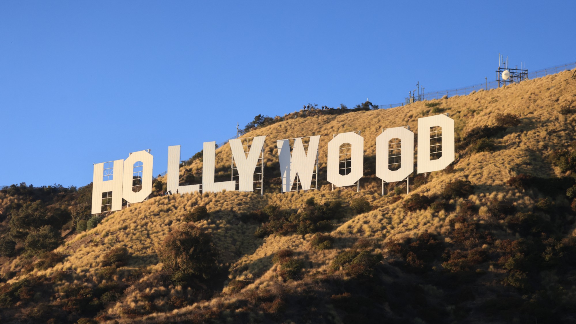 A general view of the Hollywood sign in Los Angeles, California.