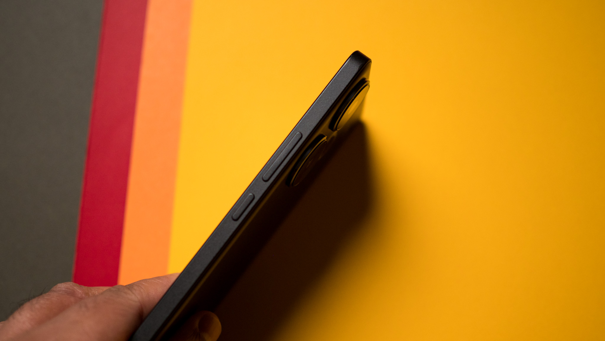 Side view of POCO F6 with power and volume buttons