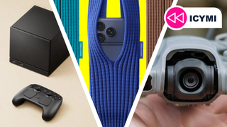 The iPhone Pocket next to the Steam Machine and the DJI Neo 2.