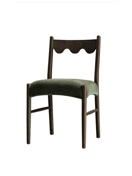 Ludlow Set of 2 Dining Chairs, Forest Green Chenille