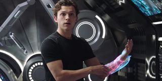 Peter building a new suit in Far From Home