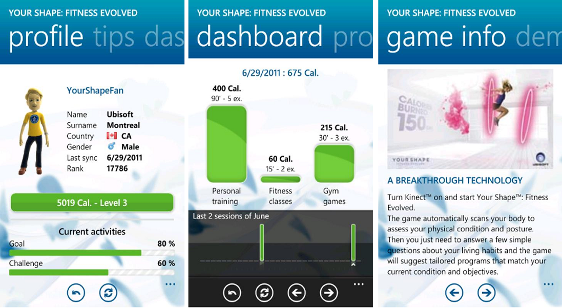 Official Your Shape: Fitness Evolved companion app for Windows Phone  released