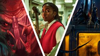 A collage image showing images from Predator Killer of Killers, The Bear season 4 and Alien Earth