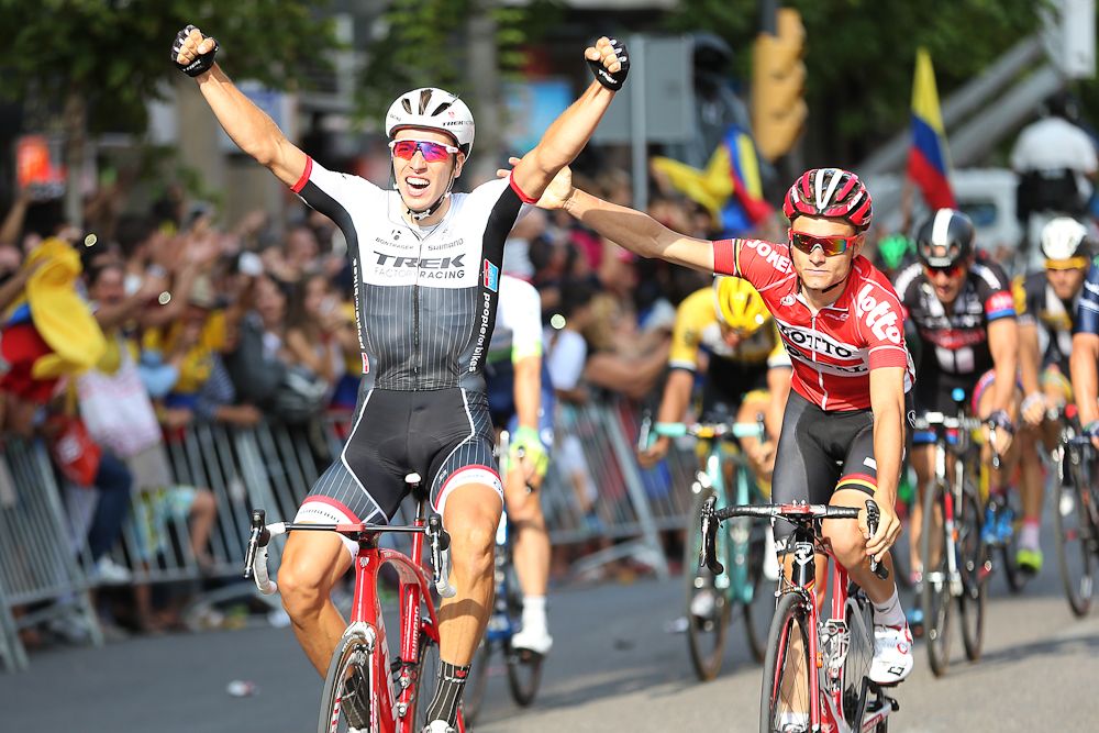 Danny van Poppel (Trek Factory Racing) wins stage 12 of the 2015 Vuelta a Espana.