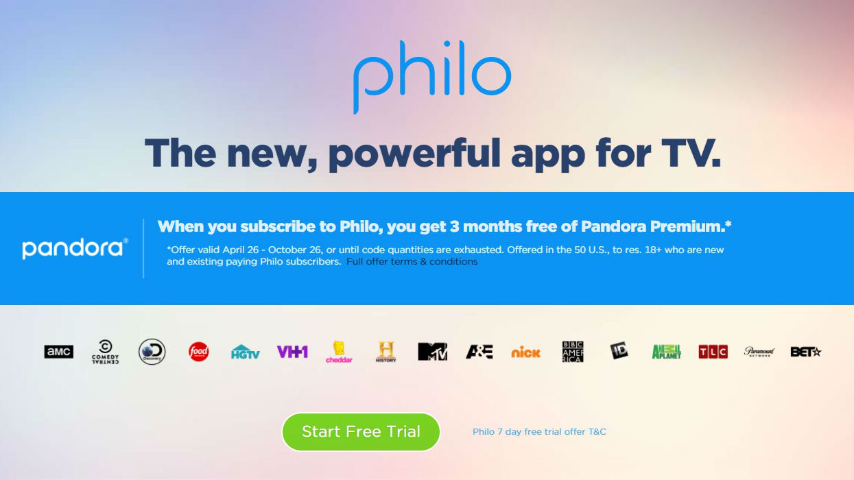 Philo Promo Packs Pandora Next TV