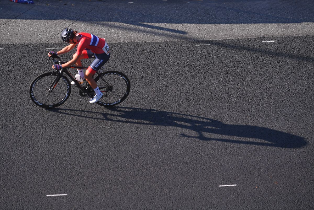 Katrine Aalerud (Norway) riding through the shadows