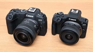 Canon EOS R8 on table