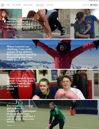 The website for ‘This Girl Can’ is full of authentic images of women engaging in sport