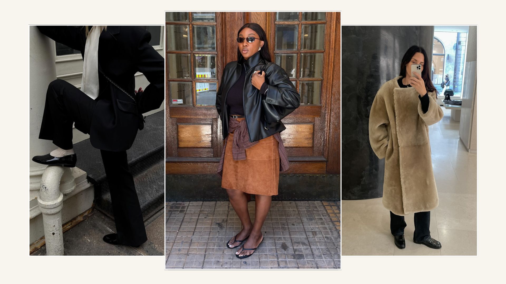 A collage of the elegant autumn fashion trends fashion people are swapping more dated styles for.