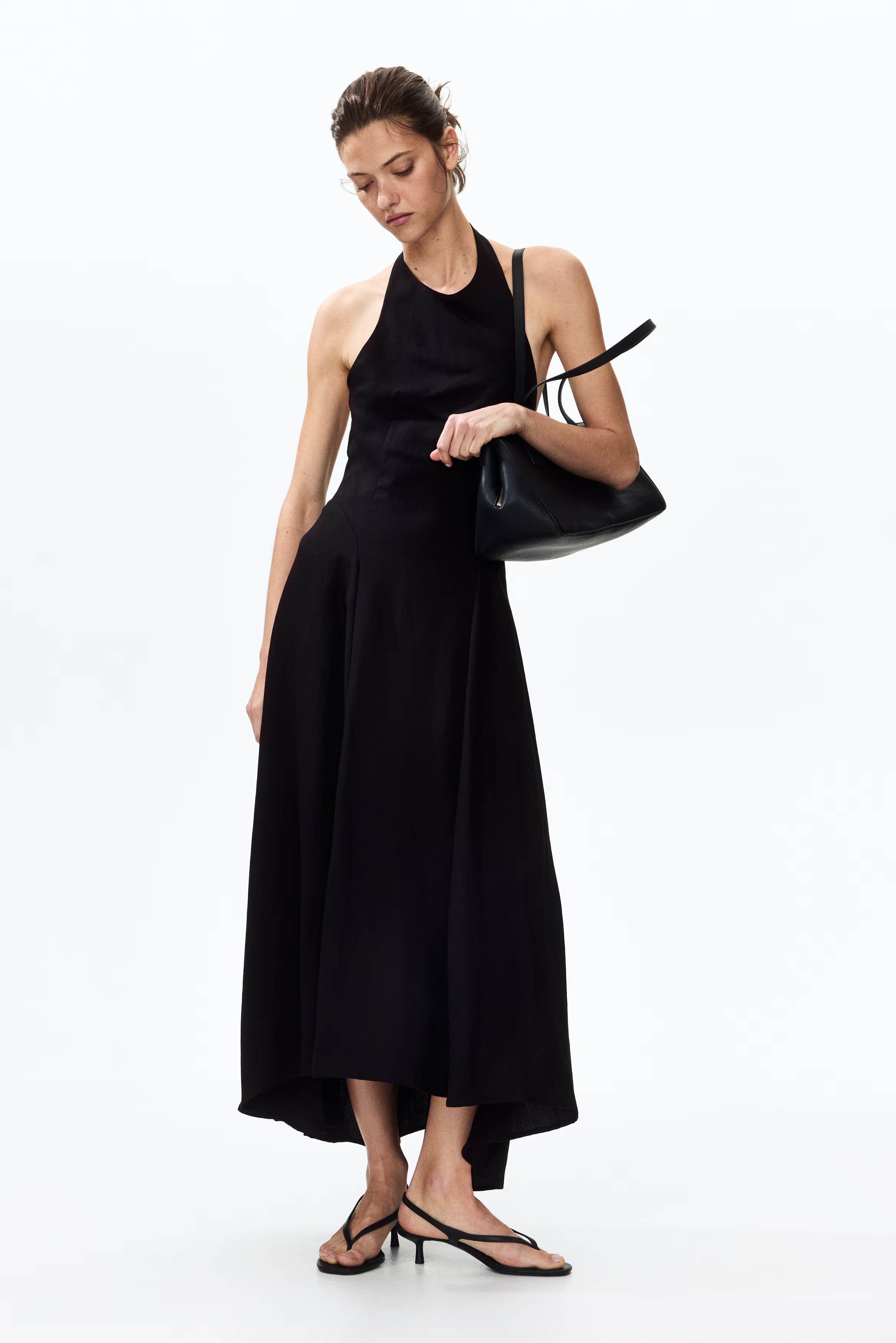 H&amp;amp;M, Flared-Skirt Halterneck Dress