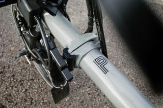 The frame hinge of a Brompton folding bike