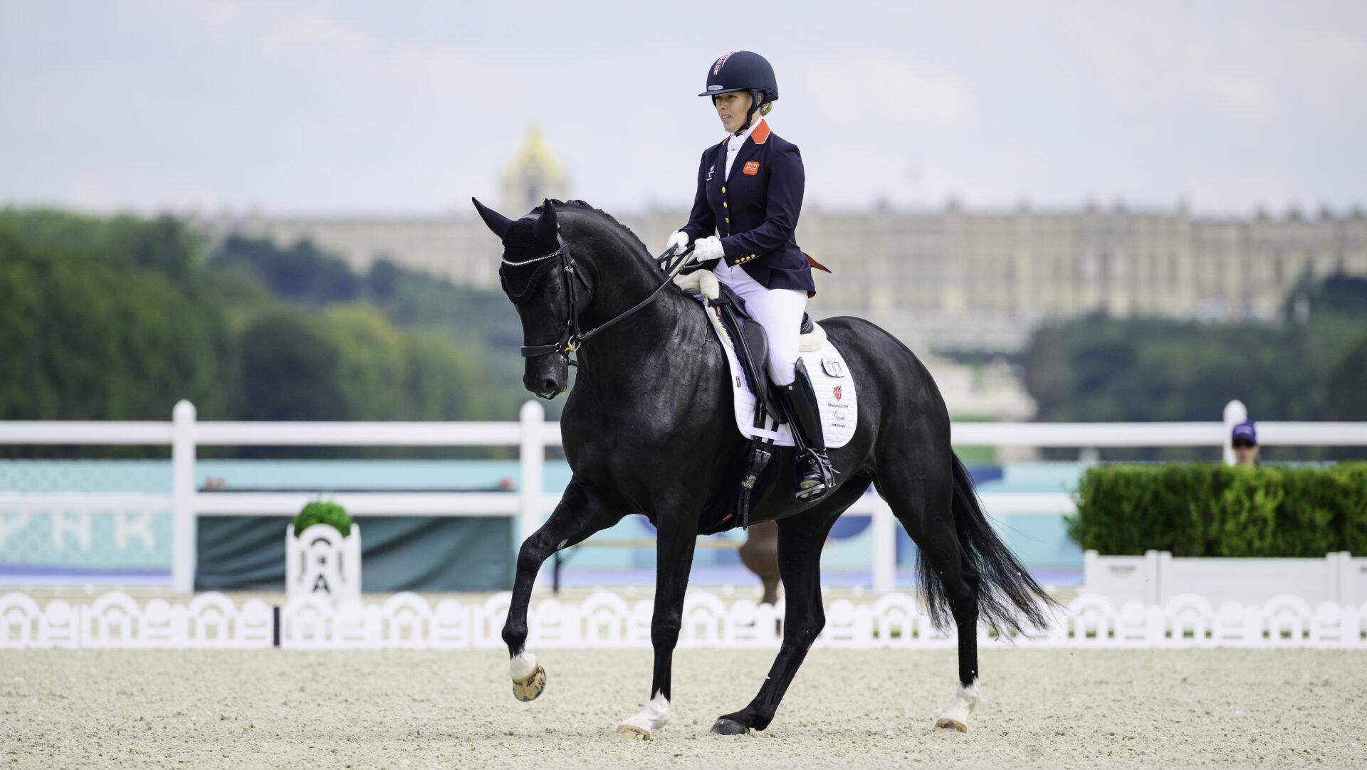 Sophie WELLS (GBR) &amp;amp; LJT EGEBJERGGARDS SAMOA compete in the GRADE V Para Dressage Grand Prix A competition at the Paris 2024 Paralympic Games - Versailles, Paris, France 04 September 2024 - photo Jon Stroud Media