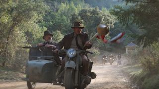 Indiana Jones motorcycle jousting in Indiana Jones and the Last Crusade