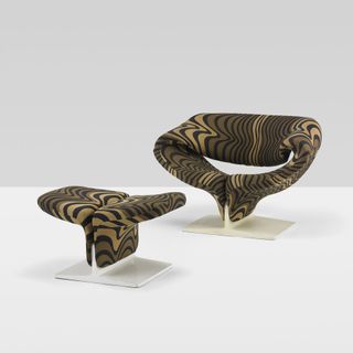 'Ribbon' chair and ottoman
