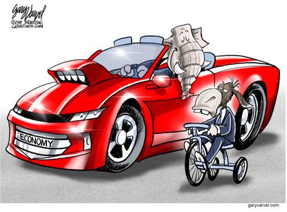 Political cartoon U.S. Economy GOP Democrats