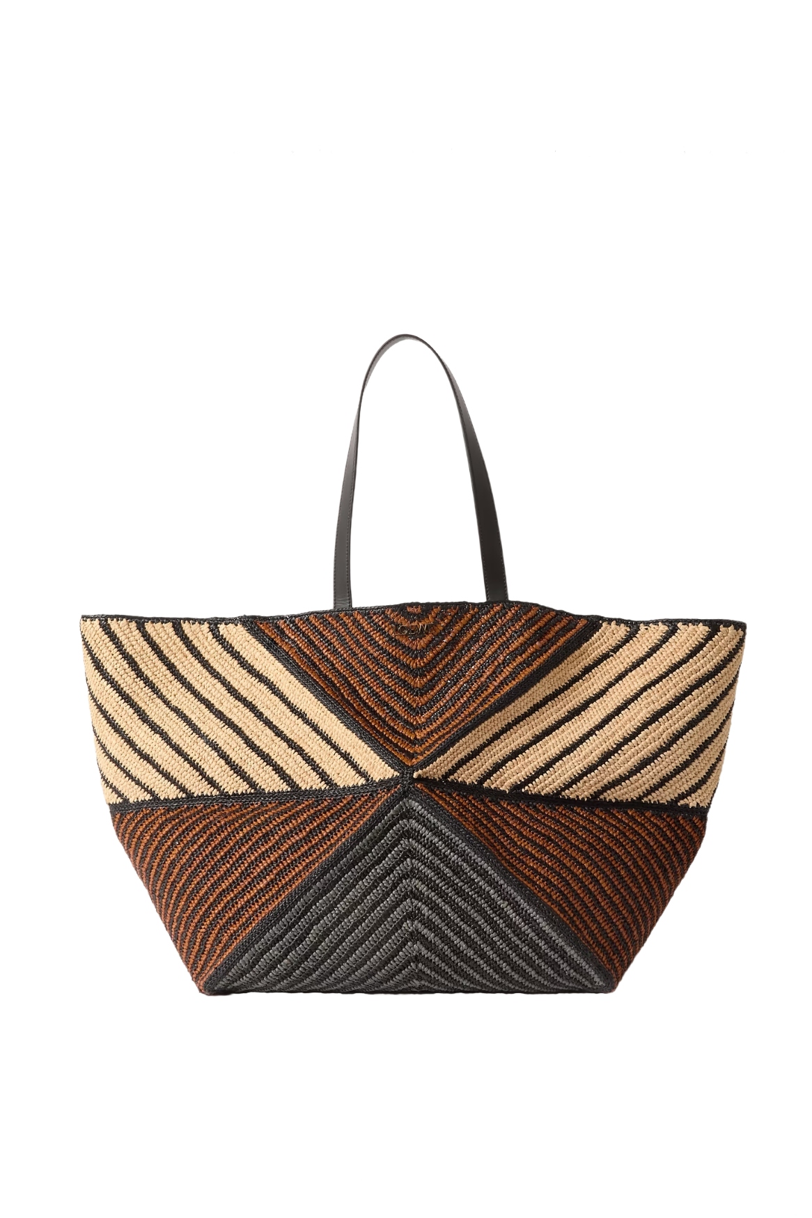 LOEWE, + Paula's Ibiza Puzzle Fold Xl Leather-Trimmed Raffia Tote Bag