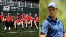 Norway football fans following the World Cup cheer on Viktor Hovland and Kristoffer Reitan at the Travelers Championship