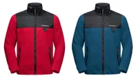 Jack Wolfskin Grizzly DNA fleece in red and teal blue